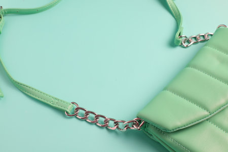 Green blue woman purse, small leather bag, stylish accessories