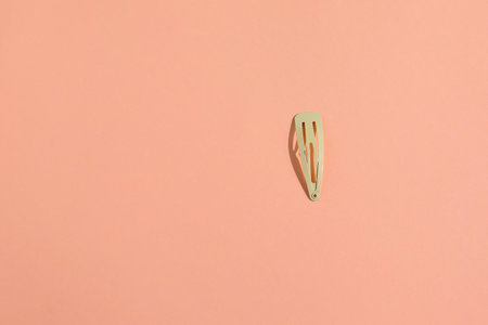Hair accessories, small yellow pin copy spaceの写真素材