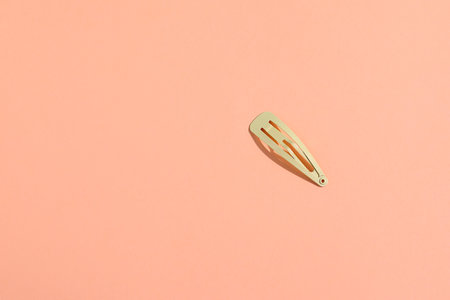 Hair accessories, small yellow pin copy spaceの写真素材