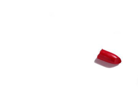 Red lipstick sample smash, cosmetic texture