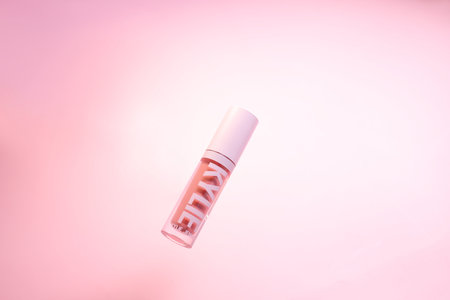 Kylie cosmetic lip gloss nude, beauty brand, Spain, Vitoria-Gasteiz, June of 2024のeditorial素材