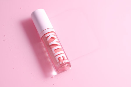 Kylie cosmetic lip gloss nude, beauty brand, Spain, Vitoria-Gasteiz, June of 2024のeditorial素材