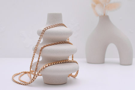 Jewelry chain of gold, golden luxury accessoryの写真素材