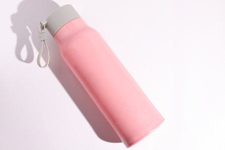 Pink thermal bottle for sport and travel, mockupの写真素材