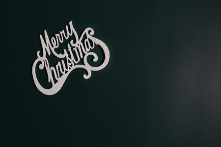 Festive greeting card, Merry Christmas lettering cardの写真素材