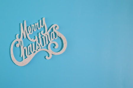 Festive greeting card, Merry Christmas lettering cardの写真素材