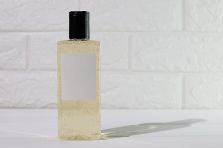 Mockup cosmetic bottles in bathroom, skin care set, lifestyleの写真素材