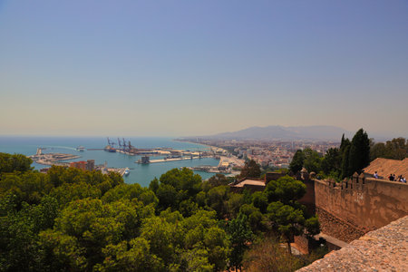 Malaga city view, tourism in Spain, cityscape, Andalucia, Malaga, Spain, August of 2025のeditorial素材