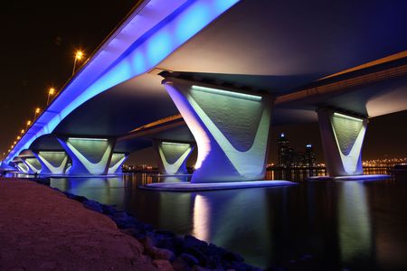 Al Garhoud Bridge in Dubaiの写真素材