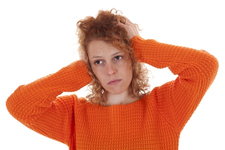 Portrait of a desperate young woman