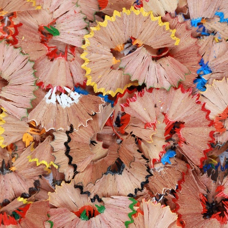 Colorful rest from the sharpener forms a backgroundの写真素材