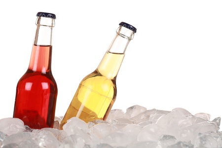 Cold lemonade on ice. Made with real ice cubes. Isolated on white.の写真素材