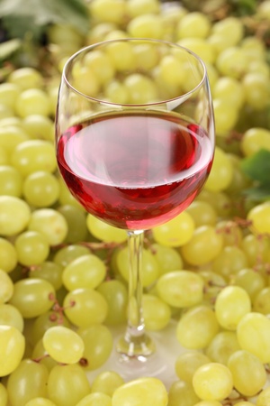 Red wine in a glass with selective focusの写真素材