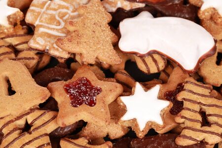 Collection of christmas cookies with selective focusの写真素材