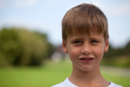Portrait of a young boy with copy spaceの写真素材