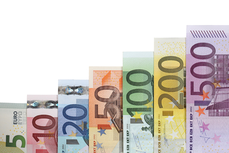 A Euro banknotes graph with the topic growth and successの写真素材