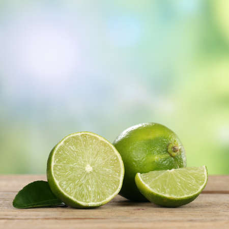 Healthy lime fruits in summer with copyspace