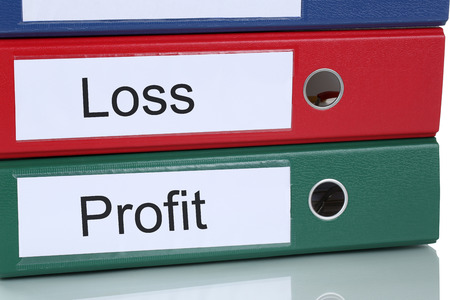 Loss and profit finances in company business conceptの写真素材