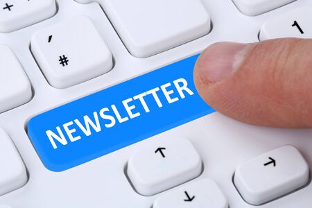 Subscribing newsletter on internet for business information marketing campaign