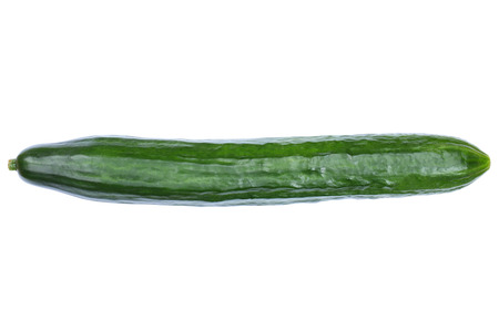Cucumber vegetable top view isolated on a white backgroundの写真素材