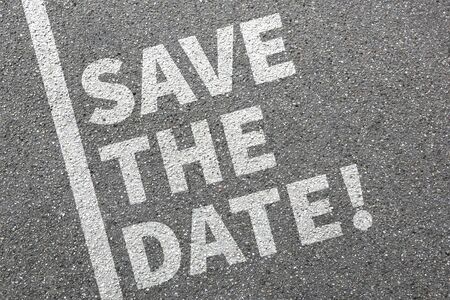 Save the date invitation message information invite business conceptの写真素材