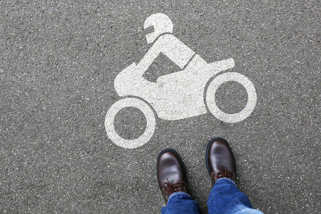 Man people motorcycle motorbike rider motor bike road traffic city transportの写真素材