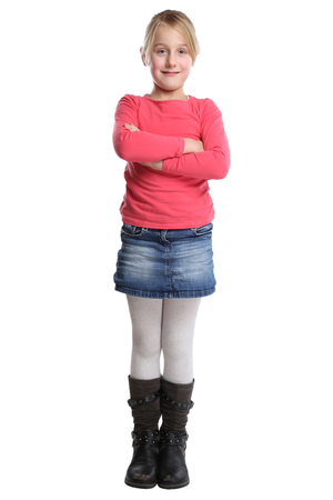 Child kid girl full body portrait isolated on a white backgroundの写真素材