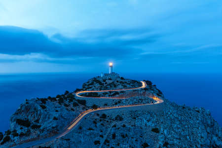 Majorca Mallorca Cap Formentor twilight Mediterranean Sea Spain copyspace travel copy space