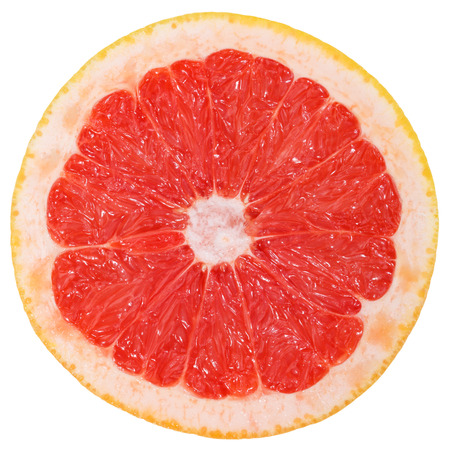 Grapefruit slice fruit sliced isolated on a white backgroundの写真素材