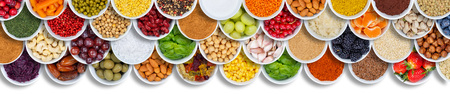 Fruits and vegetables food background spices ingredients berries banner copyspace copy space from...