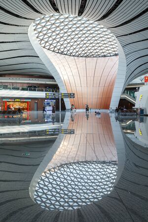 Beijing, China â€“ September 30, 2019: Beijing Daxing New International Airport Terminal (PKX)...