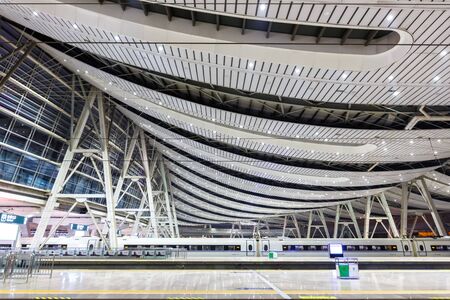 Beijing, China â€“ September 29, 2019: Beijing South railway train station in China.