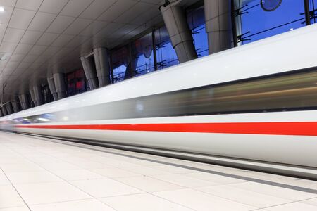 Frankfurt, Germany â November 20, 2019: ICE train at Frankfurt airport railway station (FRA) in Germany.のeditorial素材
