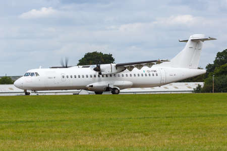 Southend, United Kingdom July 7, 2019: Stobart Air ATR 72-600 airplane at London Southend airport...