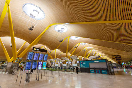Madrid, Spain November 21, 2019: Madrid Barajas Airport Terminal 4 MAD in Spain.