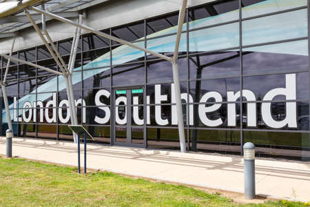 Southend, United Kingdom July 7, 2019: Terminal at London Southend airport SEN in the United Kingdom.のeditorial素材