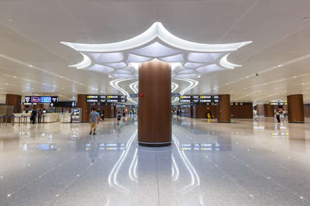 Beijing, China September 30, 2019: Beijing Daxing New International Airport Terminal PKX in China.のeditorial素材