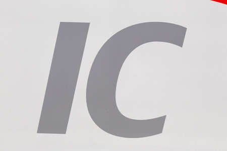 Stuttgart, Germany - April 22, 2020: IC Intercity logo train at Stuttgart main station railway in Germany.のeditorial素材