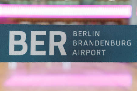 Berlin, Germany - October 28, 2020: New Berlin Brandenburg BER Willy Brandt Airport Terminal 1 in Germany.のeditorial素材