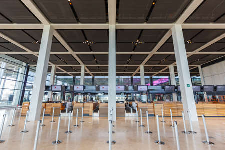 Berlin, Germany - October 28, 2020: New Berlin Brandenburg BER Willy Brandt Airport Terminal 1 in...
