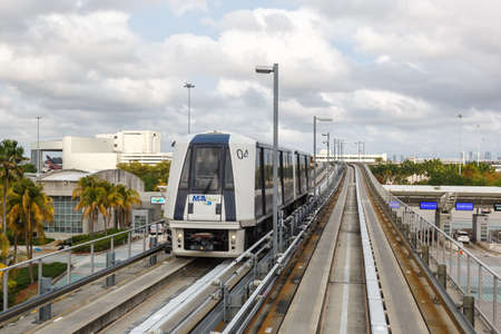 Miami, Florida - April 3, 2019: MIA People Mover at Miami Airport in Florida.