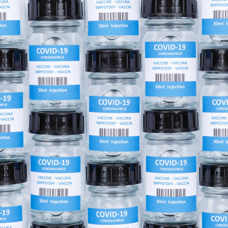 Coronavirus Vaccine bottle Corona Virus COVID-19 Covid vaccines background square bottles