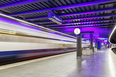 Zurich, Switzerland - September 23, 2020: SBB train at Zurich Airport railway station in...