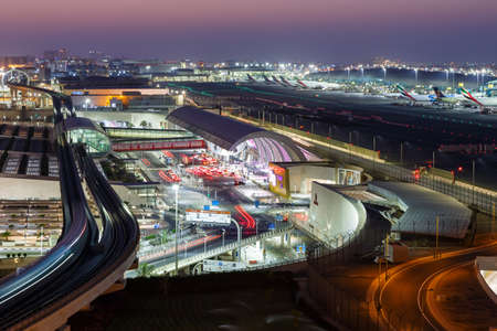 Dubai, United Arab Emirates - May 27, 2021: Overview of Dubai airport Terminal 3 (DXB) in the United...