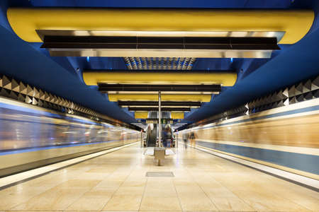 Munich, Germany - November 16, 2014: Metro Underground Station Olympia-shopping center OEZ in Munich, Germany.のeditorial素材
