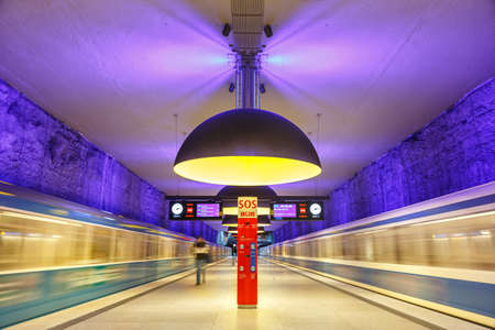 Munich, Germany - November 16, 2014: Metro underground station Westfriedhof in Munich, Germany.のeditorial素材