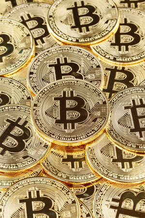 Bitcoin crypto currency paying online pay digital money cryptocurrency business finances portrait...