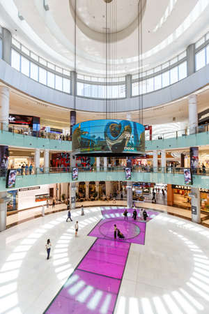Dubai, United Arab Emirates - May 27, 2021: Dubai Mall Luxury Shopping Center portrait format in Dubai, United Arab Emirates.のeditorial素材