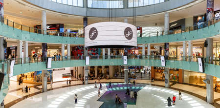 Dubai, United Arab Emirates - May 27, 2021: Dubai Mall Luxury Shopping Center panorama in Dubai, United Arab Emirates.のeditorial素材