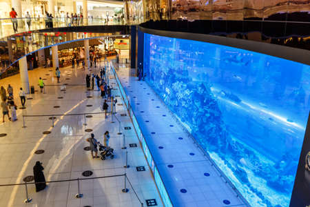Dubai, United Arab Emirates - May 27, 2021: Dubai Mall Aquarium Luxury Shopping Center in Dubai, United Arab Emirates.のeditorial素材